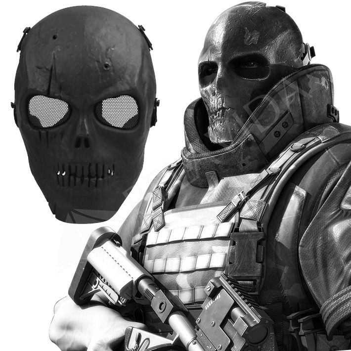 Ourine 1 masque squelette pour visage Airsoft Full Face Casque Masque de protection pour Halloween