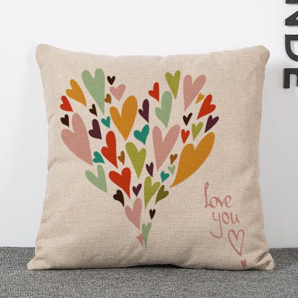 Colorful Linen Cushion Cover Pillow Case Square Bolster Throw