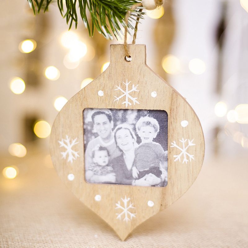 Christmas Decorations Diy Wooden Photo Frame Pendant Christmas Ree
