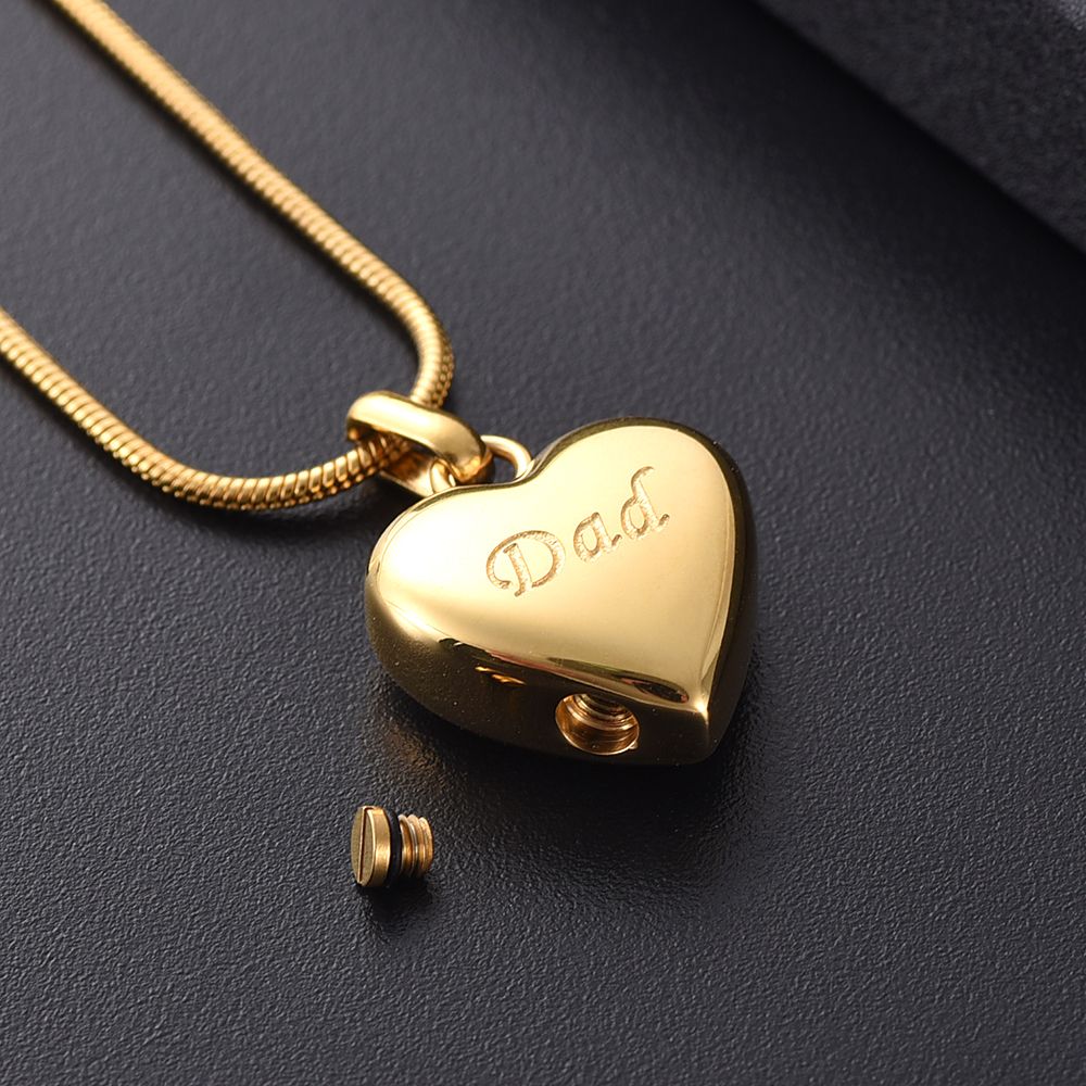 LKJ8455 Dad Cremation Jewelry Gold 