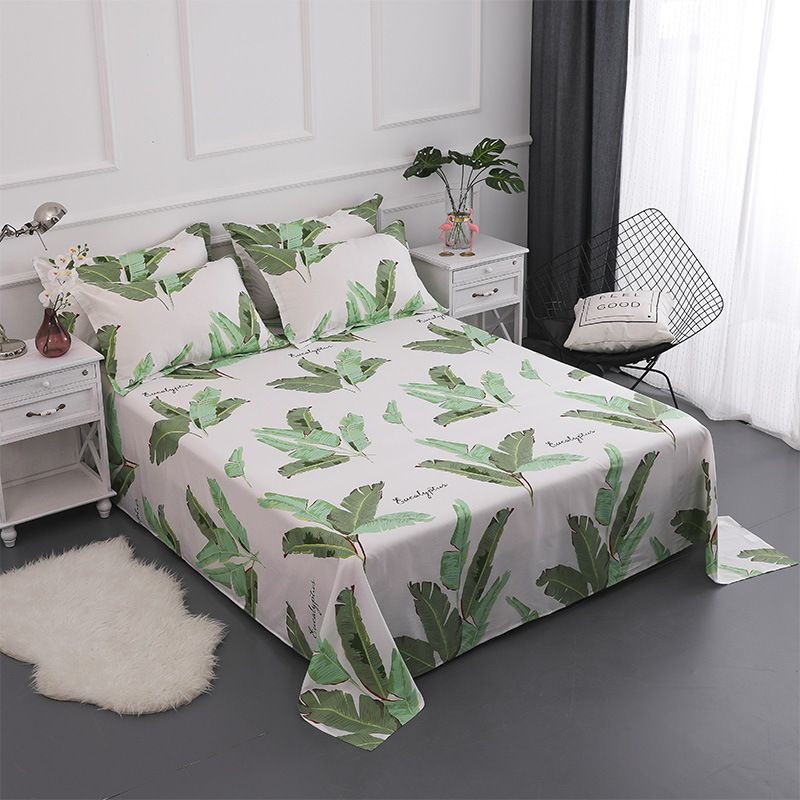 2020 Elegant Print Flat Sheet Bed Linens Single/Double Cotton Bedsheets