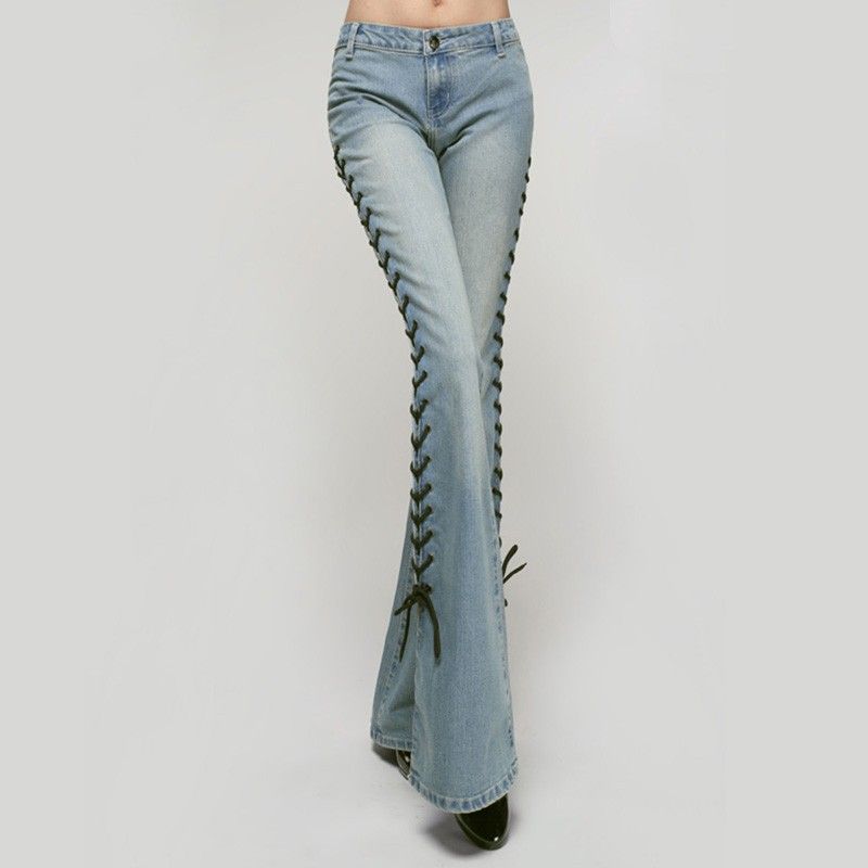 bell bottom jeans with lace