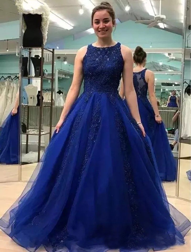 vestido de formatura longo azul escuro