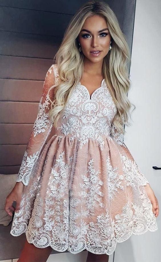 beautiful short dresses with sleeves