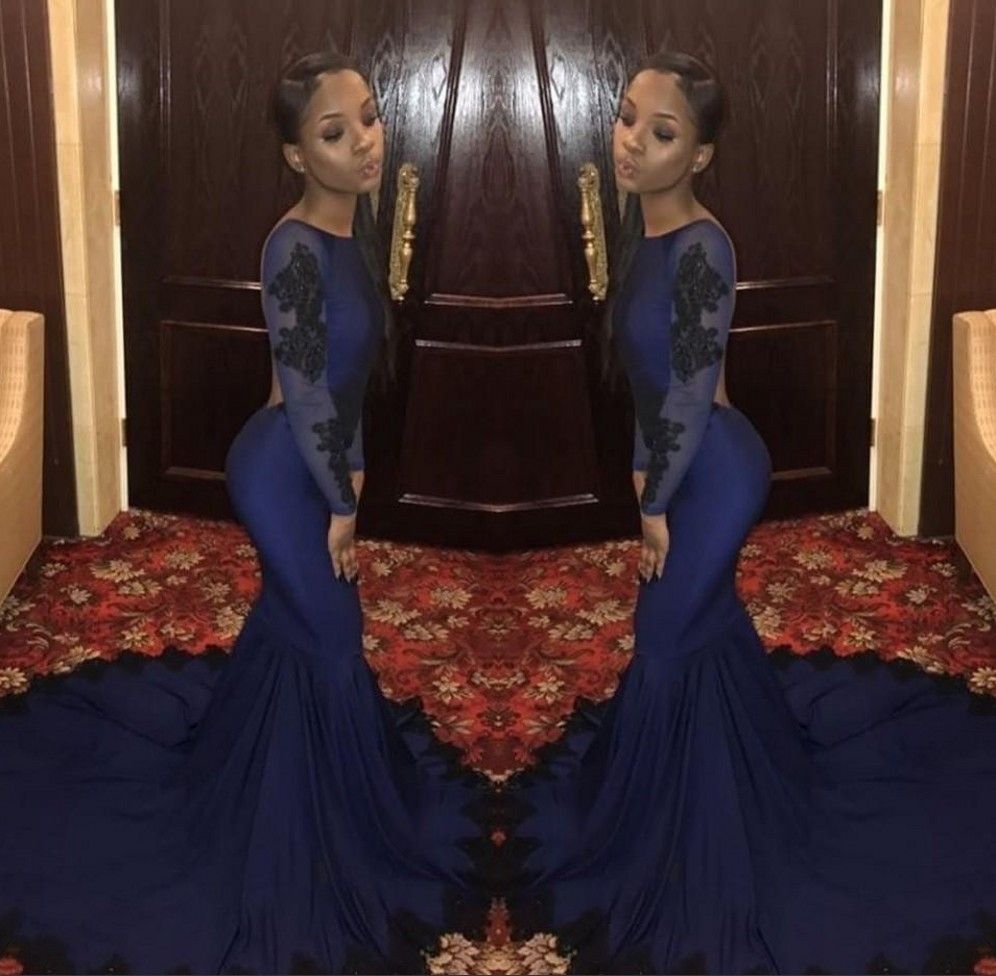 Lace Mermaid Navy Blue Prom Dresses 2019 Prom Dresses 2019 Lace 2025
