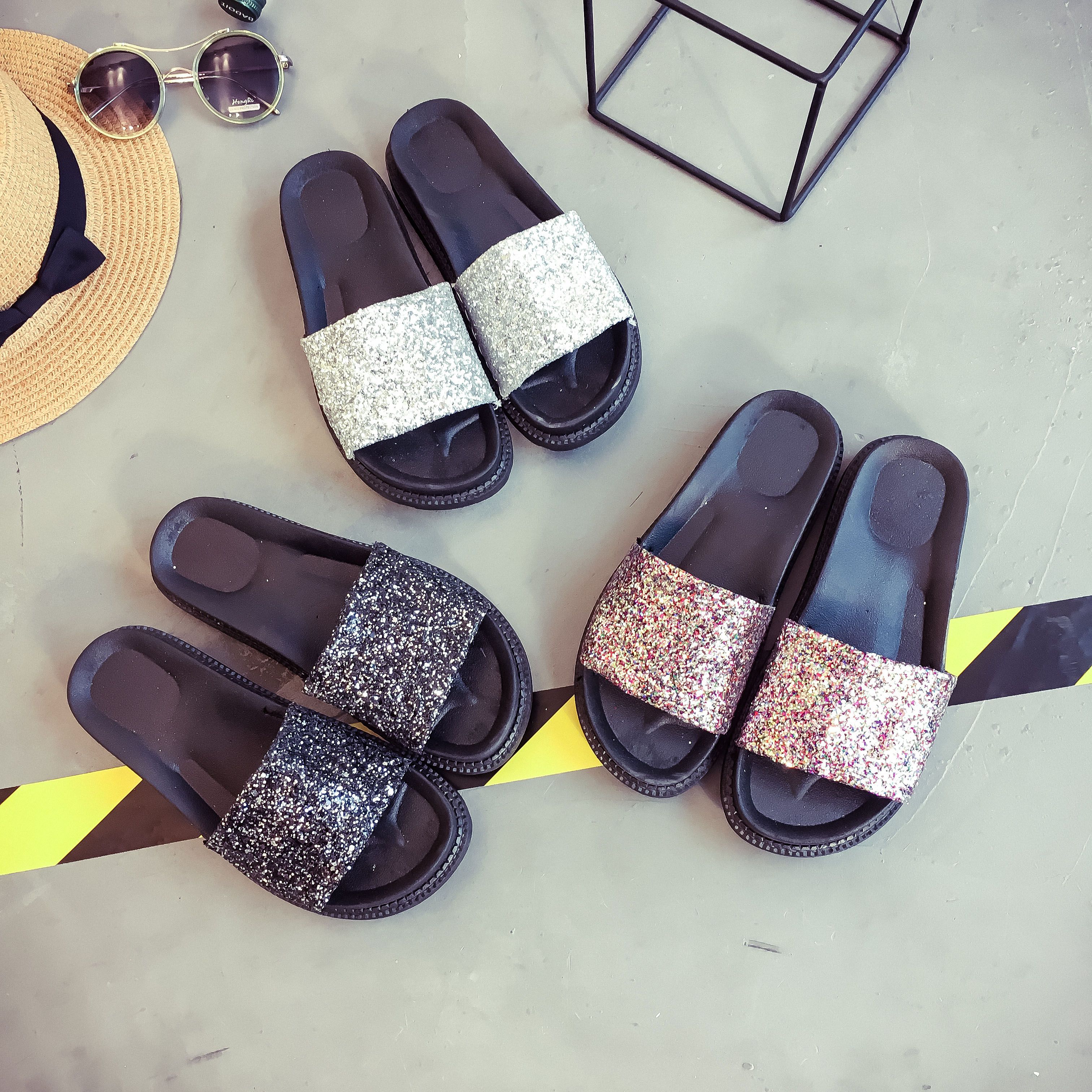 glitter slippers