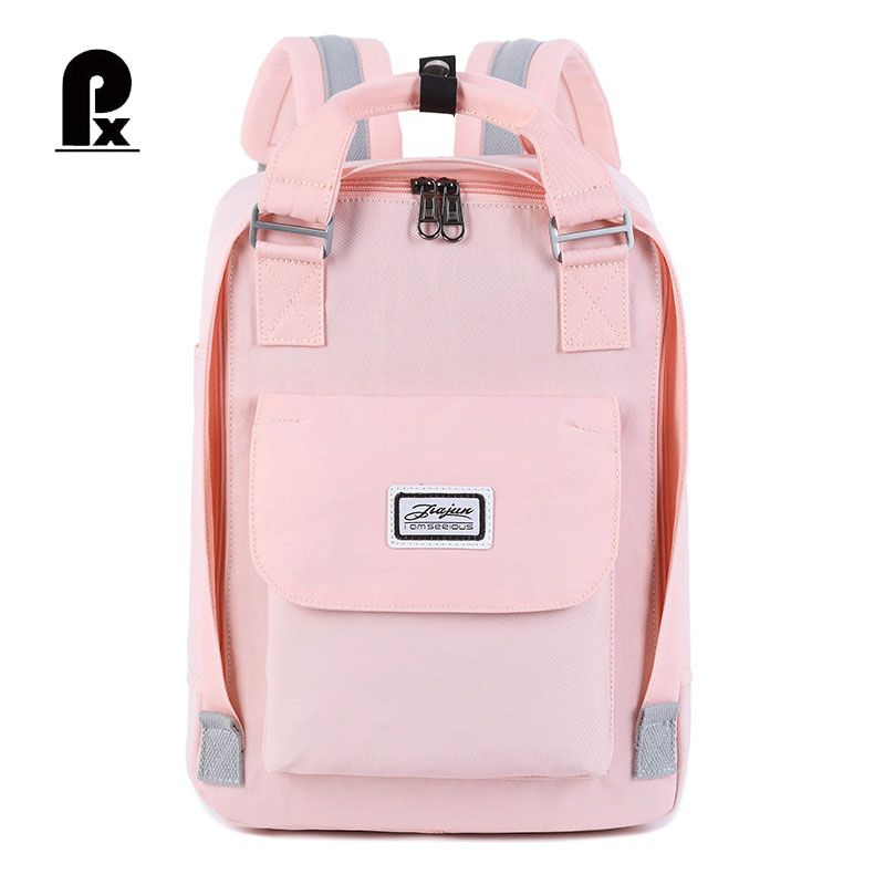 New Arrival Women Canvas Backpack Large Capacity Pink School Bag