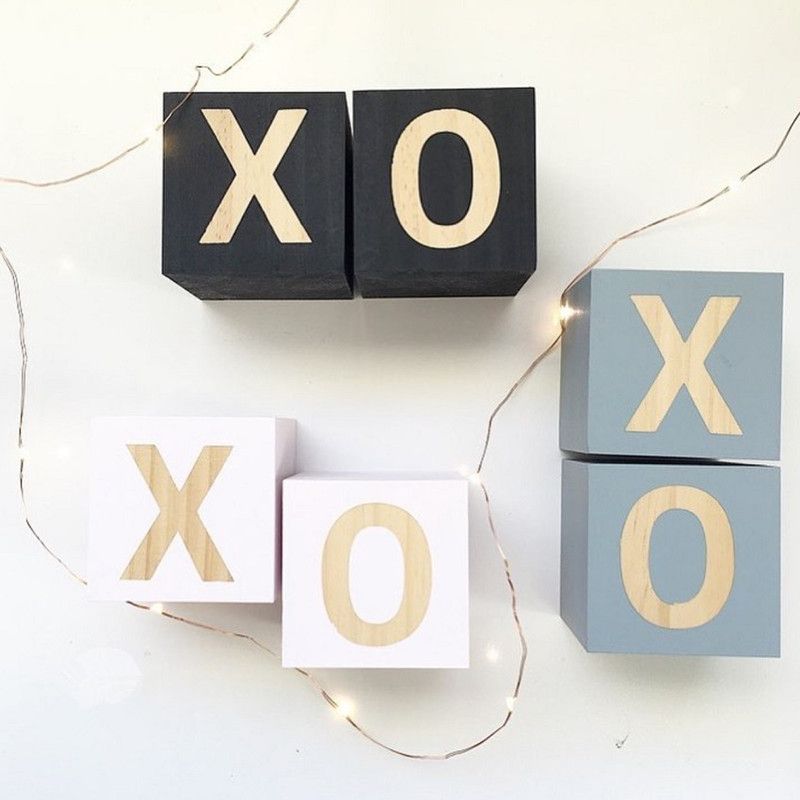 5 5 5cm Wooden Letters Xo Building Block Ornament Decoration For