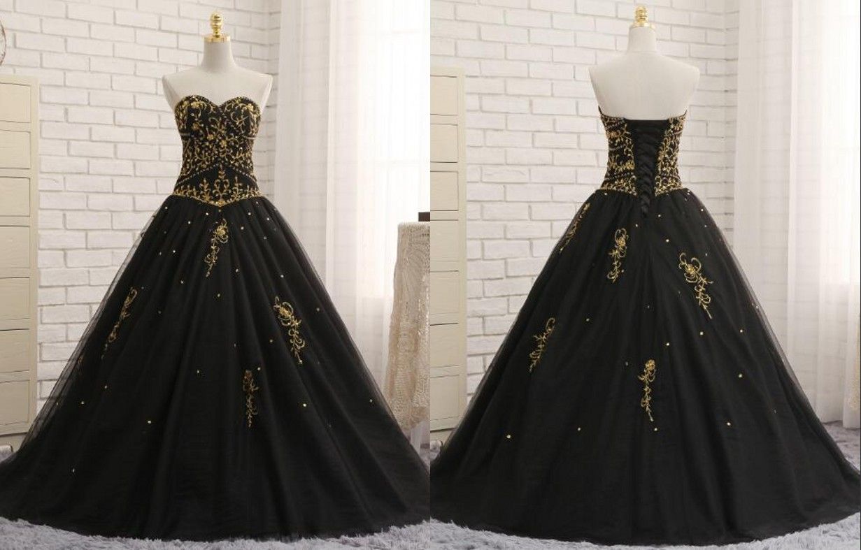 Grosshandel Sexy Schwarz Und Gold Perlen Stickerei Quinceanera Prom Kleider Billig 2018 Susse 16 Kleid Tull Korsisett Back Pailletten Fur Madchen Von Lovemydress 92 9 Auf De Dhgate Com Dhgate