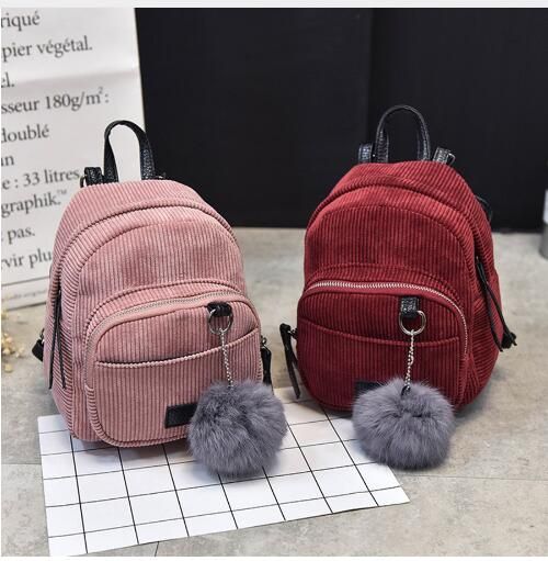 Otoño Moda Mochila Mini Para Adolescentes Invierno Bolsas de de Color Sólido