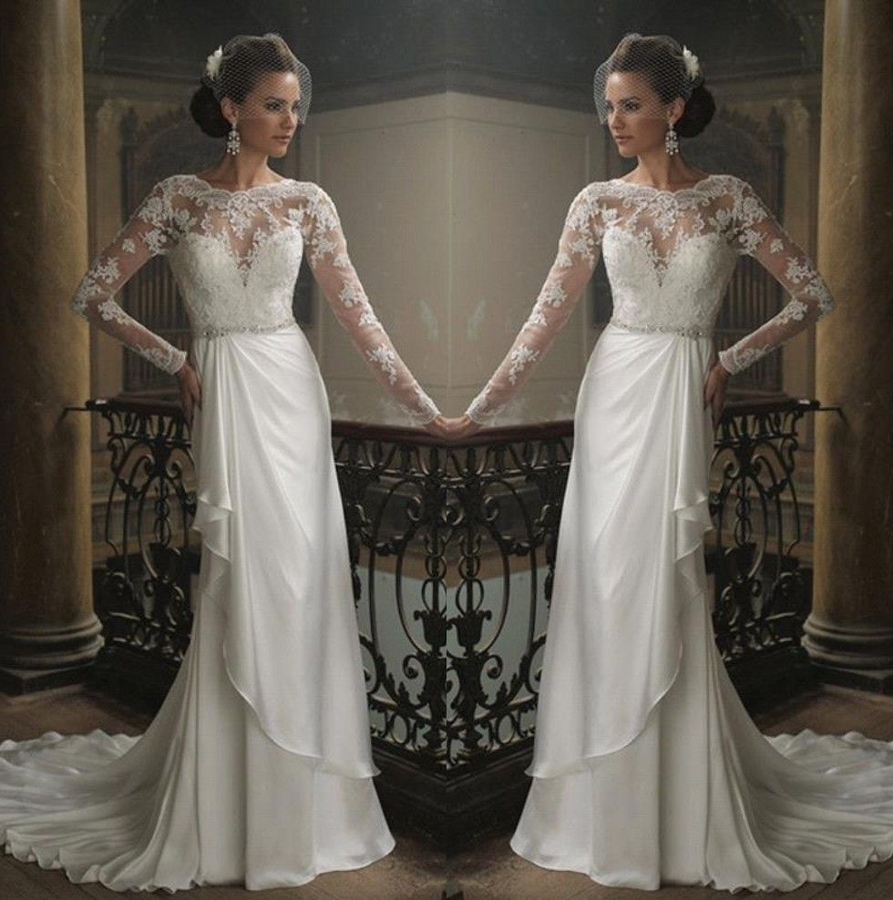 silk sheath wedding dress