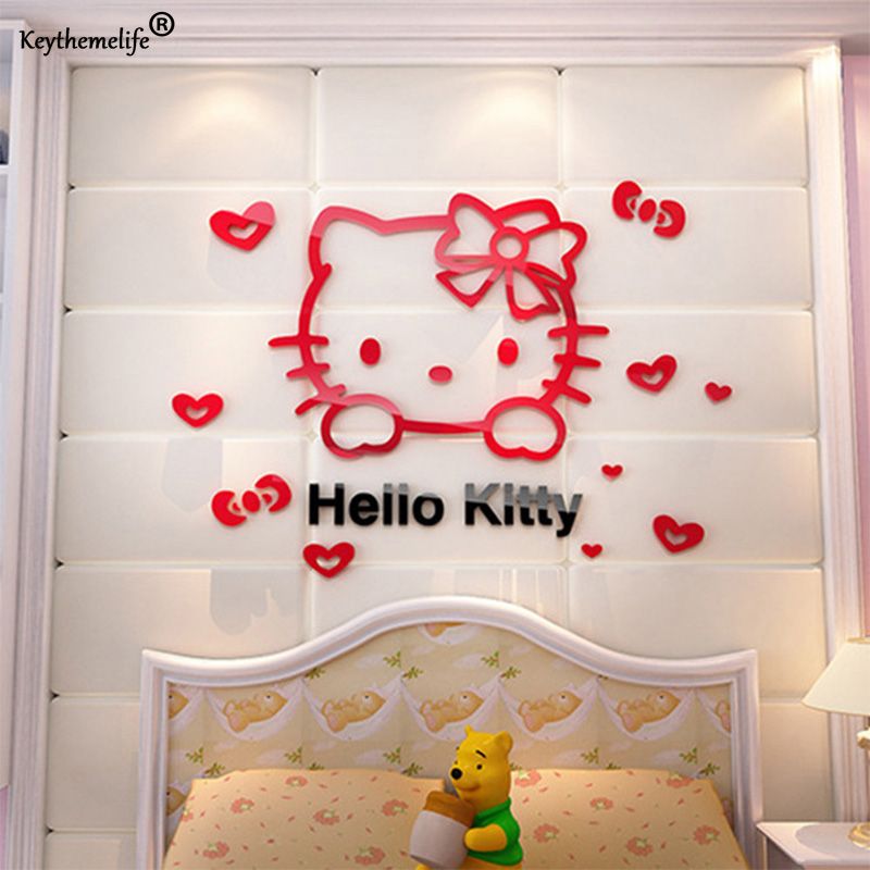 Hello Kitty Balloons Party Wall Stickers Girls Kids Children Bedroom Art Decals