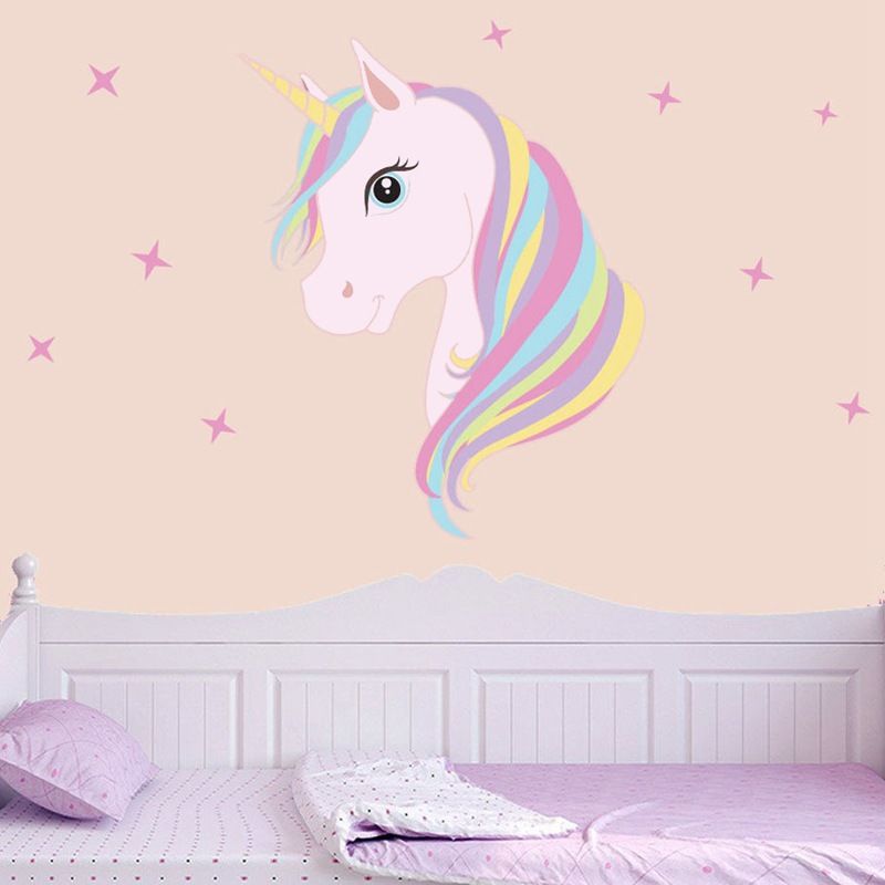 Cute Magic Unicorn Wall Stickers Colorful Animals Horse Bling Stars Wall Decals For Kids Girls Room Diy Poster Wallpaper Home Decoration Custom Wall Sticker Custom Wall Stickers From Yidiya 13 13 Dhgate Com