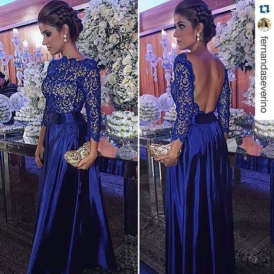 royal blue and champagne dress