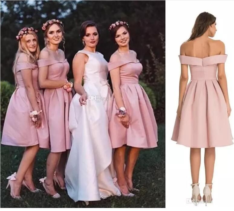 short beige bridesmaid dresses