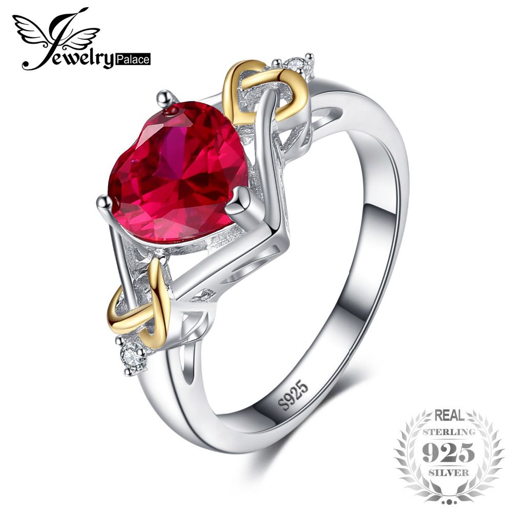 Compra JewelryPalace Love Knot Heart 2.5ct Creó Un Anillo De Compromiso De Rubí  Rojo 925 Joyas De Plata Esterlina 18k Anillos De Oro Amarillo Para Mujeres  D1892005 Barato | Entrega Rápida Y