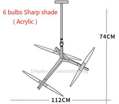 6 bulb Sharp Acrylic shade