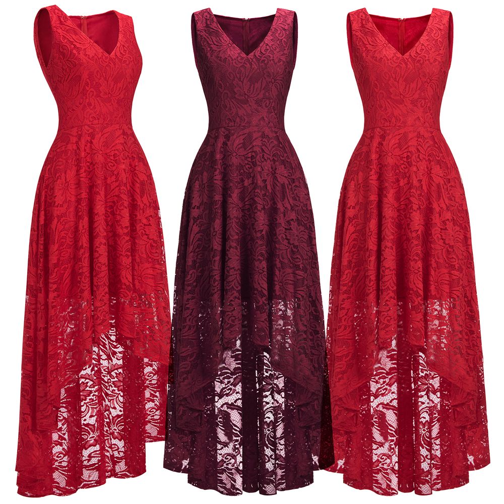 designer red cocktail dress
