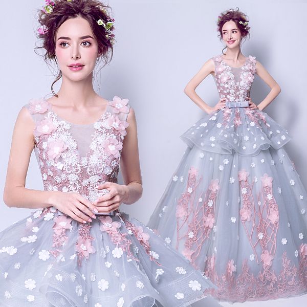 Alice in Wonderland three-dimensional flower princess bride wedding dress toast clothing costumes Alice in Wonderland three-dimensional flower princess bride wedding dress toast clothing costumes