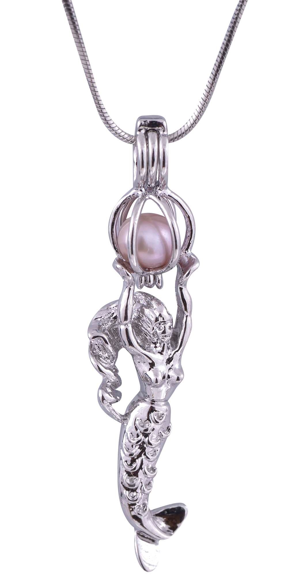 2020 Summer Jewelry Mermaid Cage Pendant Necklace Pearls Cage Locket