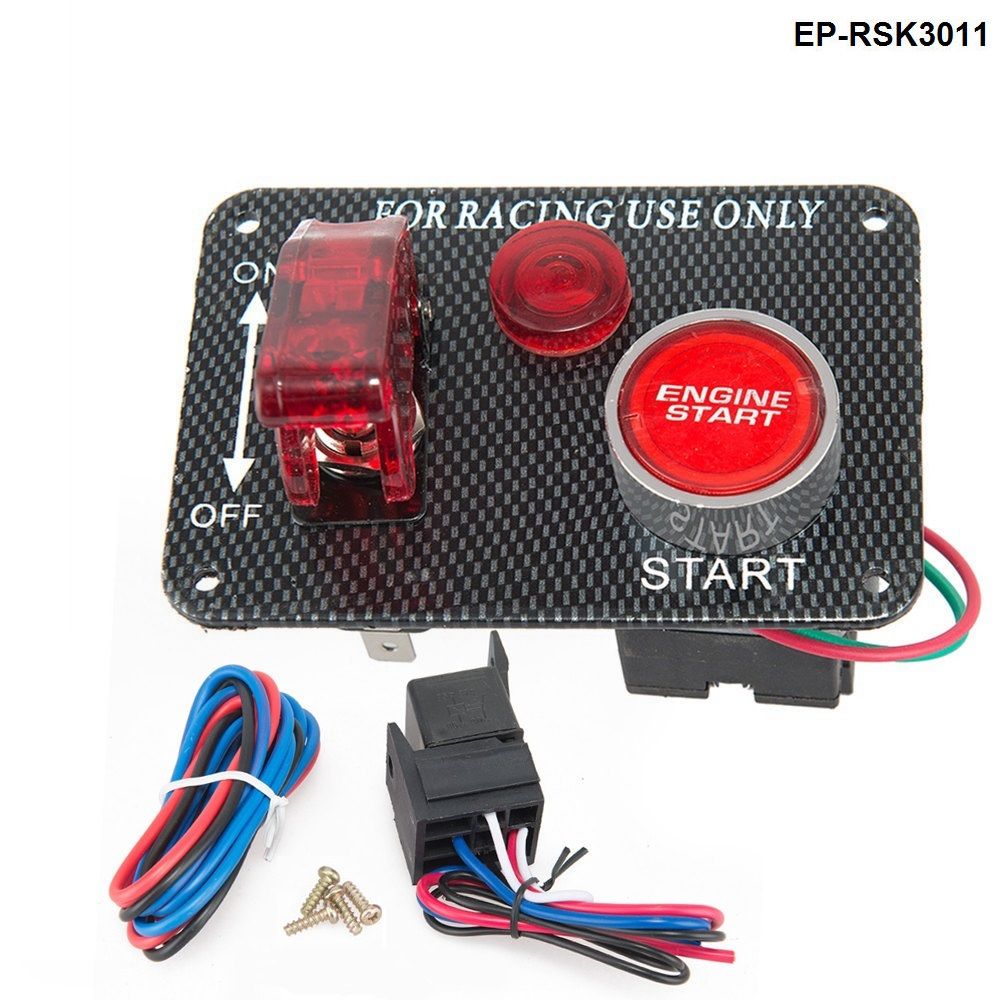 KIMISS Racing Car Ignition Switch Panel with LED Push Button for professional racing car