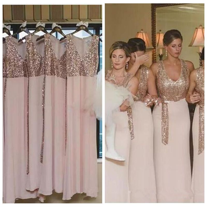 chiffon rose gold dress