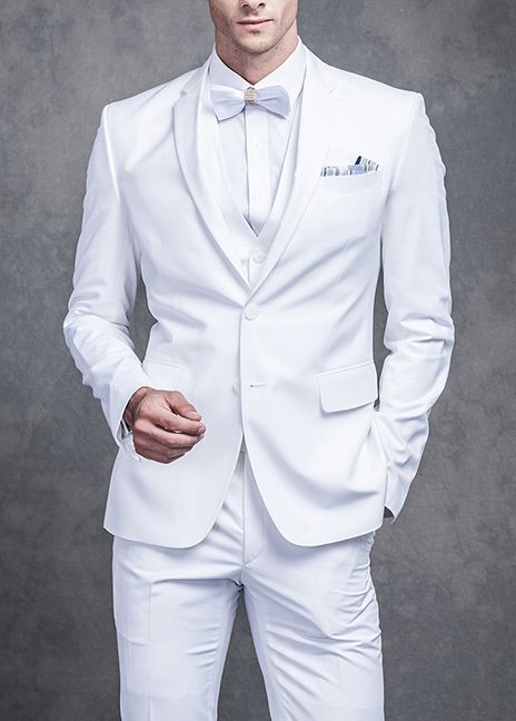 Compra Elegante Blanco Blanco Solapa De Solapa TUXEDOS CORTE AJUSTE AJUSTE  GUANTES MANTOS MANTOS 3 PIEZAS Chaqueta + Pantalones + Chaleco Trajes  Barato | Entrega Rápida Y Calidad | Es.Dhgate