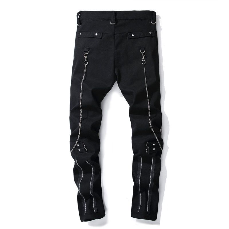 mens black jeans with zippers
