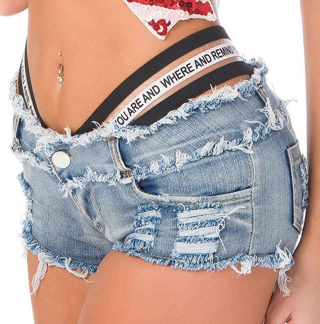 Pantalones cortos de cintura baja cortos para mujer pantalones cortos de mezclilla 2018 de verano de verano, roto, damas, algodón, algodón, de algodón, súper cortos, chicas