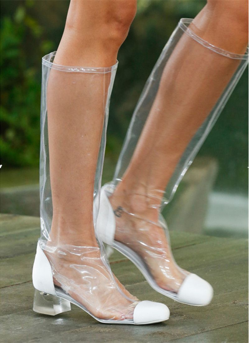 clear high boots