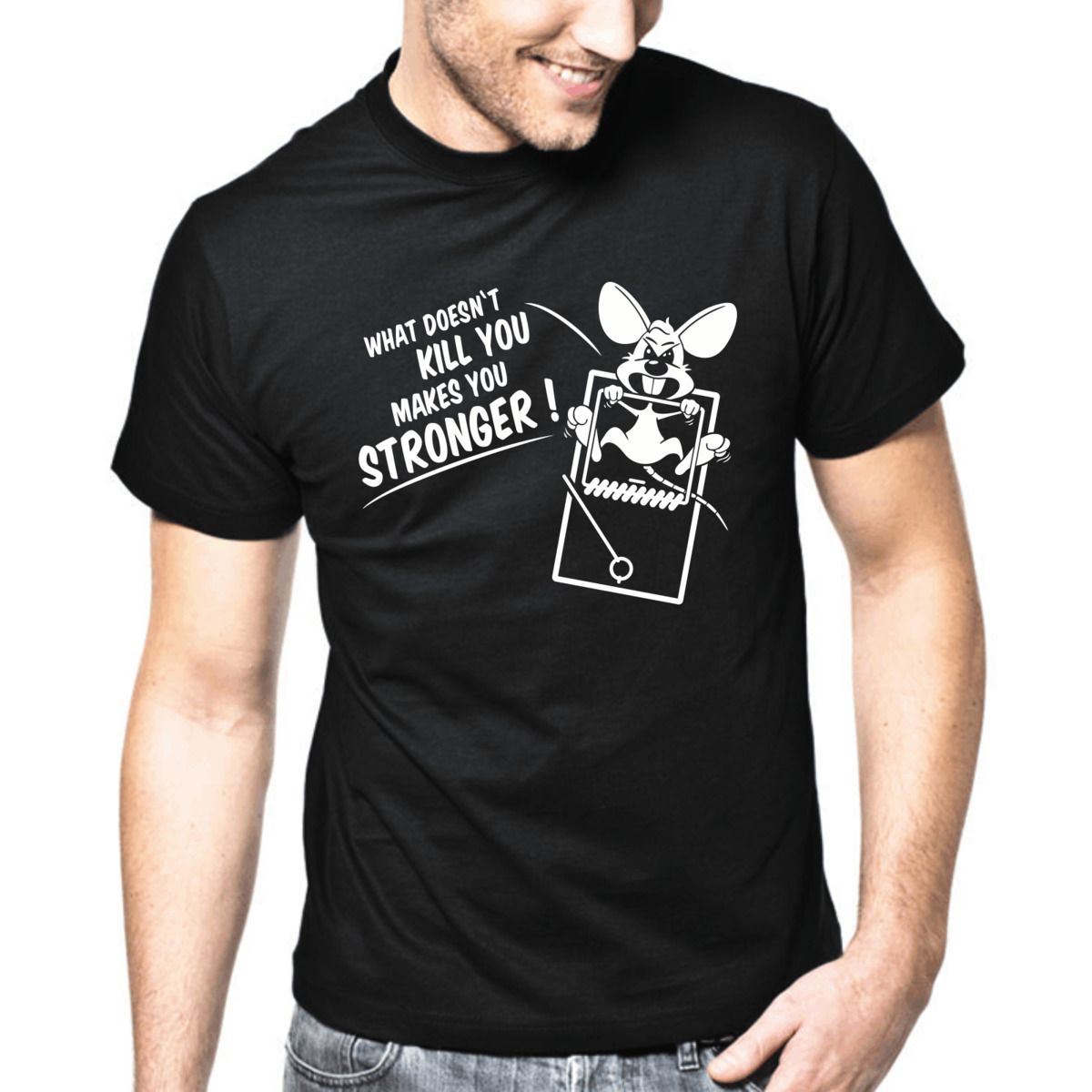 Acquista Quello Che Non Ti Uccide Ti Rende Più Forte Maus Mausefalle Gymer T Shirt Cotton Fashion Men T Shirt Stile Occidentale A 1158 Dal Wenlong1