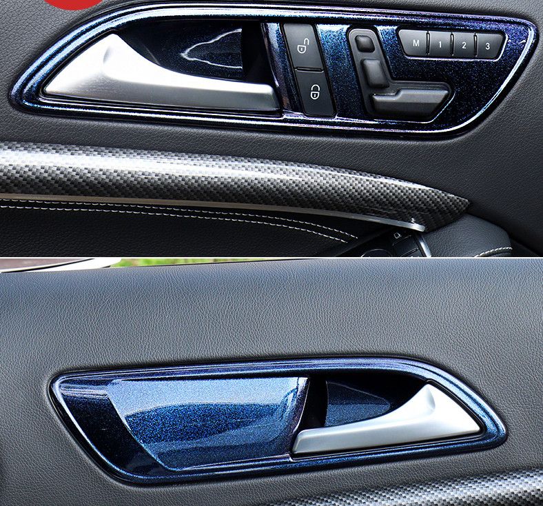 Abs Carbon Fiber Color Inner Door Bowl Wrist Cover Trim For