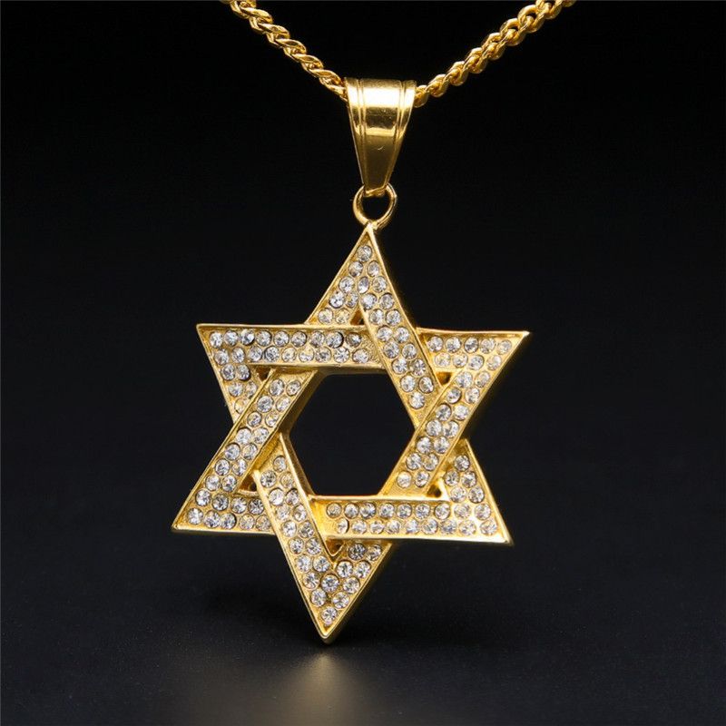 Whole Jewish Star Of David Pendant Necklace Hip Hop Mens Gold Hexagonal Vintage Crystal Alloy Chain Bling Jewelry Small Necklaces For From Coulhunt 15 24 - Jewish Star Pendant Whole Jewish Star Of David Pendant Necklace Hip Hop Mens Gold Hexagonal Vintage Crystal Alloy Chain Bling Jewelry Small Necklaces For From Coulhunt 15 24 - Jewish Star Pendant
