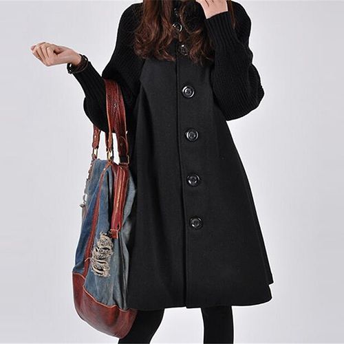 2018 Abrigos Mujer Invierno Otoño Invierno Nuevo Abrigo Coreano Abrigos Mujer Largo de lana suelta