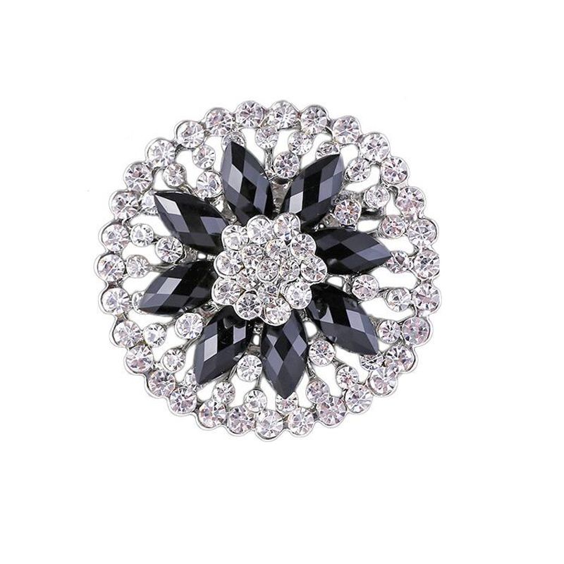 crystal flower brooch pin