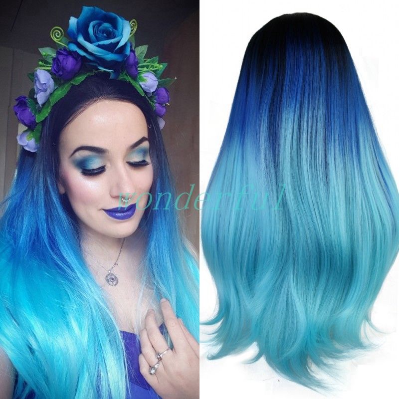Natural Hair Cosplay Party Style Lace Wig For Women Straight Omber