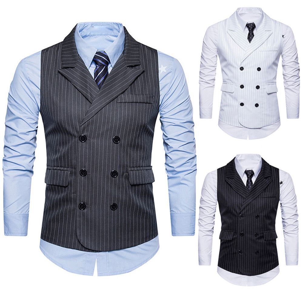 TTOOHHH Mens Formal Tweed Check Double Breasted Waistcoat Retro Slim Fit Suit Vest Jacket TTOOHHH Mens Formal Tweed Check Double Breasted Waistcoat Retro Slim Fit Suit Vest Jacket