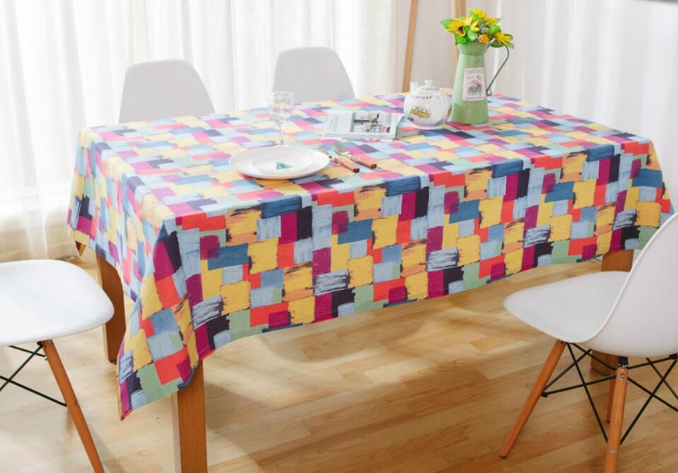 satin al dikdortgen pamuk keten renkli baski yikanabilir masa ortusu eski dikdortgen yemegi piknik masa ortusu ev dekorasyon tl87 46 dhgate comda