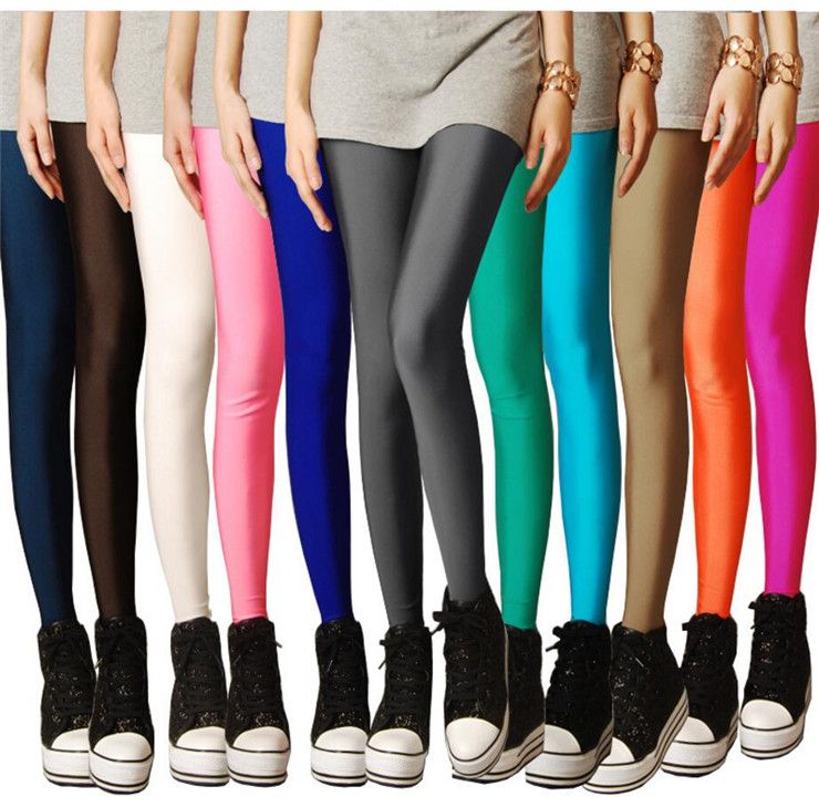 Leggings Fluorescenti Colorati Caramelle Donna 2018 Pantaloni Estivi Lucidi  Ad Alta Elasticità Sottili Nero Legging Allenamento Fitness Da 5,01 € |  DHgate Italy