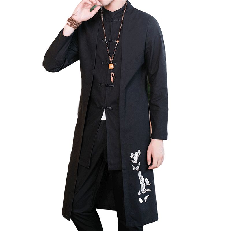 Compra Capacas De Zanjas Para Hombres 5xl Chaqueta Larga Negra Hombres  Chino Estilo Abrigo Hombre Moda Casual Jaqueta Otoño Barato | Entrega  Rápida Y Calidad | Es.Dhgate