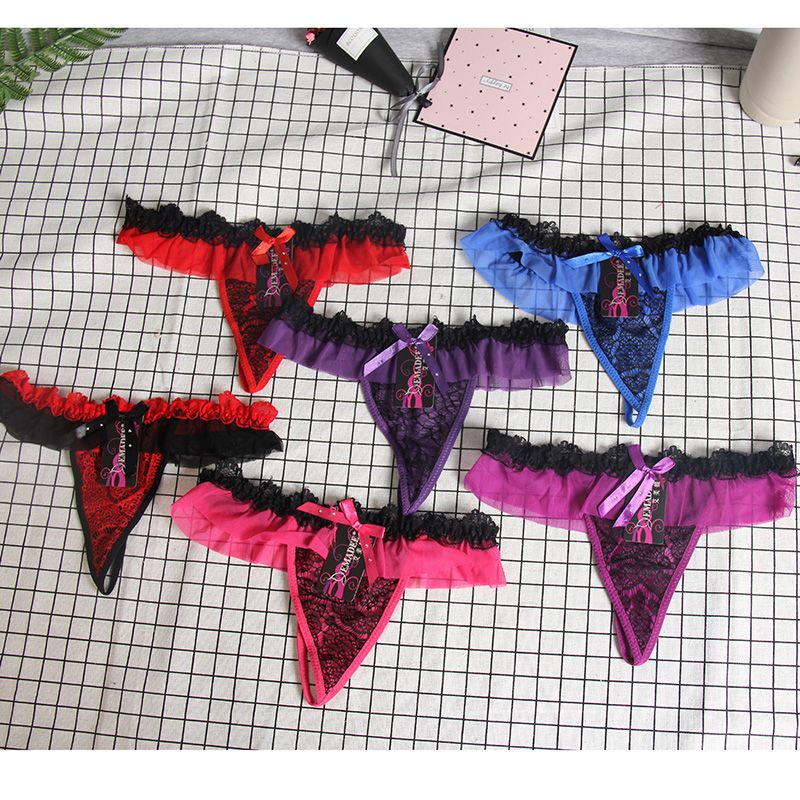 Compra La Nueva Venta Al Por Mayor Barato Mini Encaje Sexy De Encaje  Lencería Bragas Escritos De Las Mujeres Tangas Ropa Interior De La  Entrepierna Abierta Seis Colores Opcionales Barato | Entrega