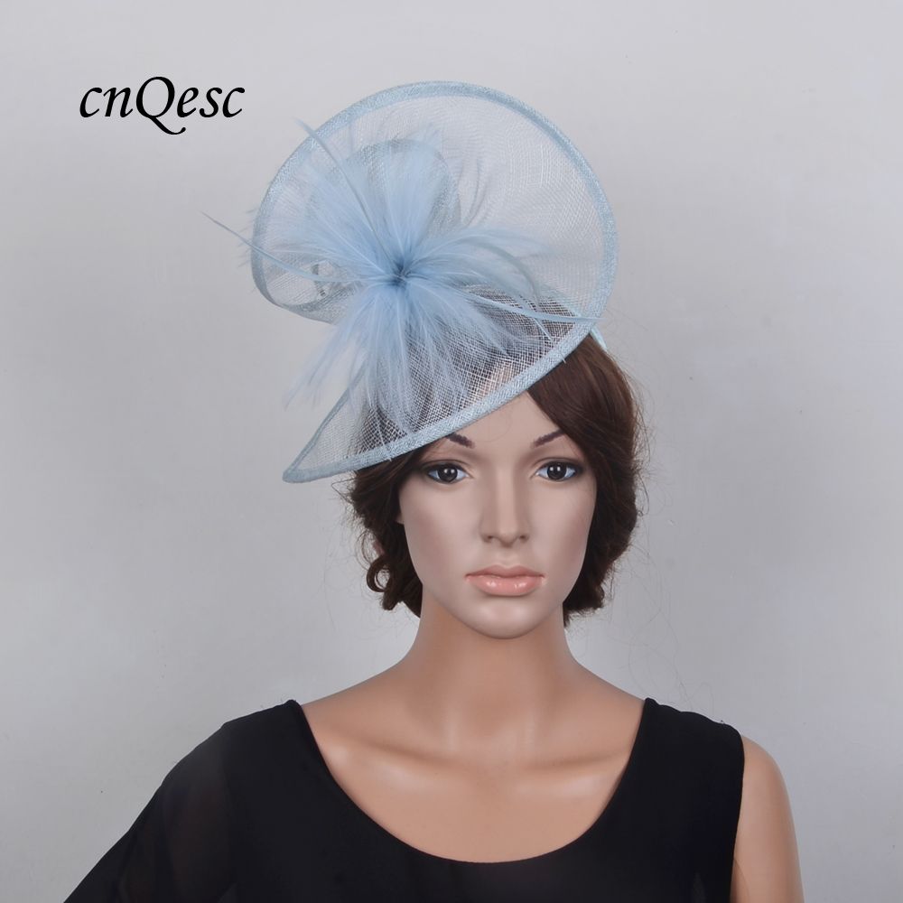 pale blue hats and fascinators