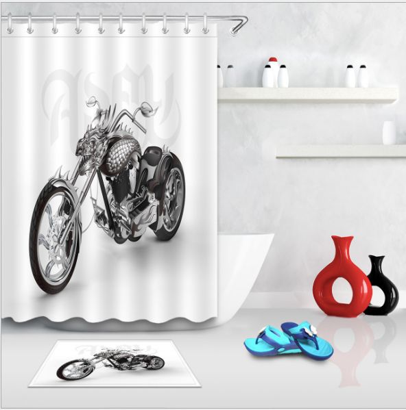 2021 Vintage Motorcycle And House Custom Design Waterproof Shower Curtain Bathroom Curtains Bath Curtain Sets Bath Mats Rug From Paintingart2017 11 69 Dhgate Com