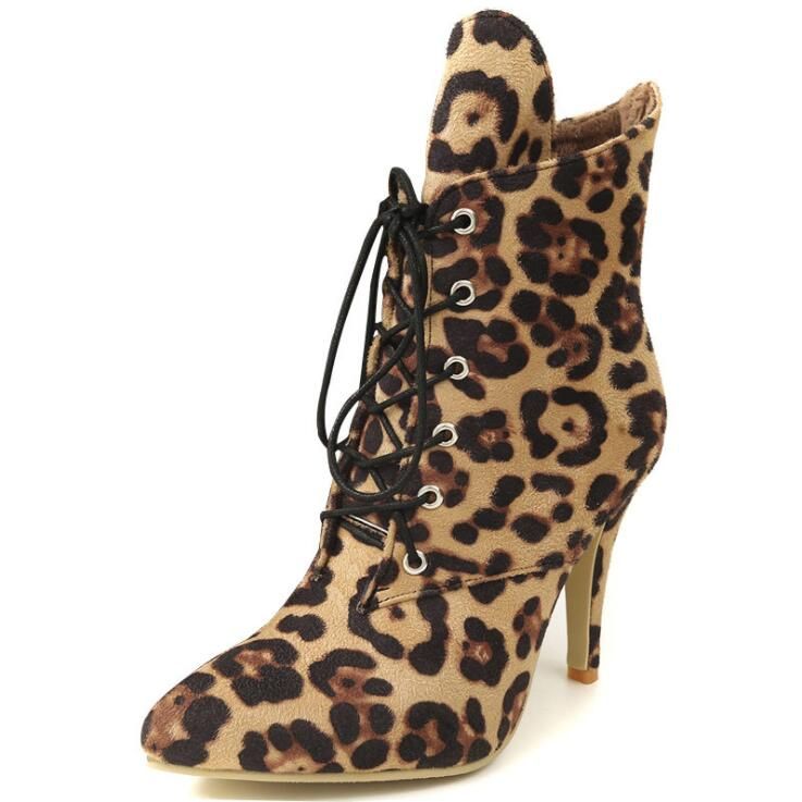 leopard tie up heels