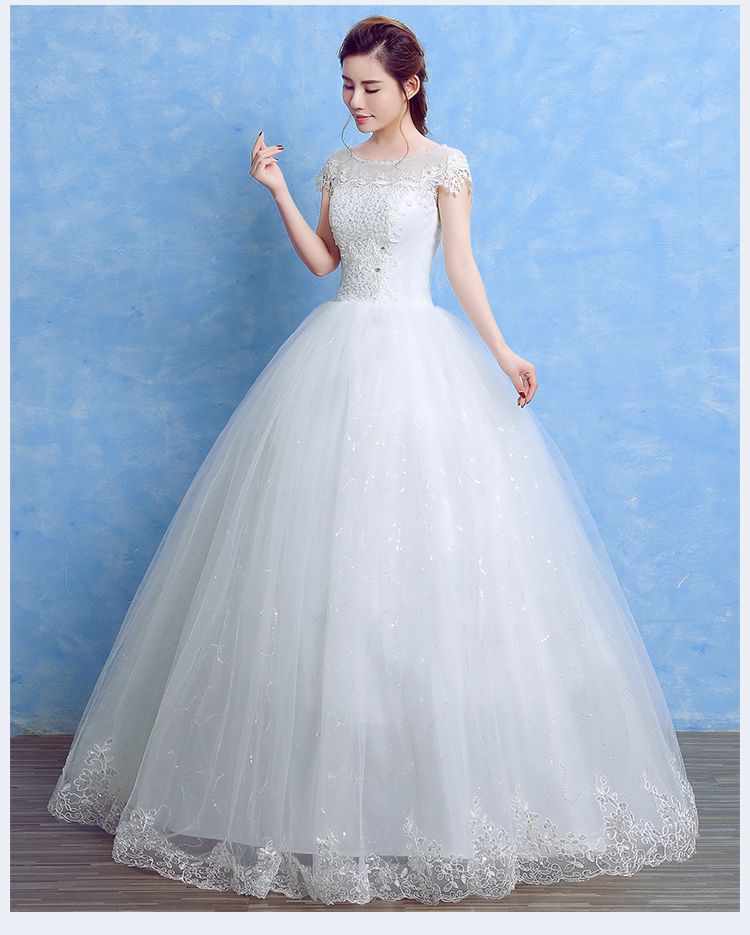Summer Lace Sequined Red Romantic Wedding Dresses 2018 New Korean