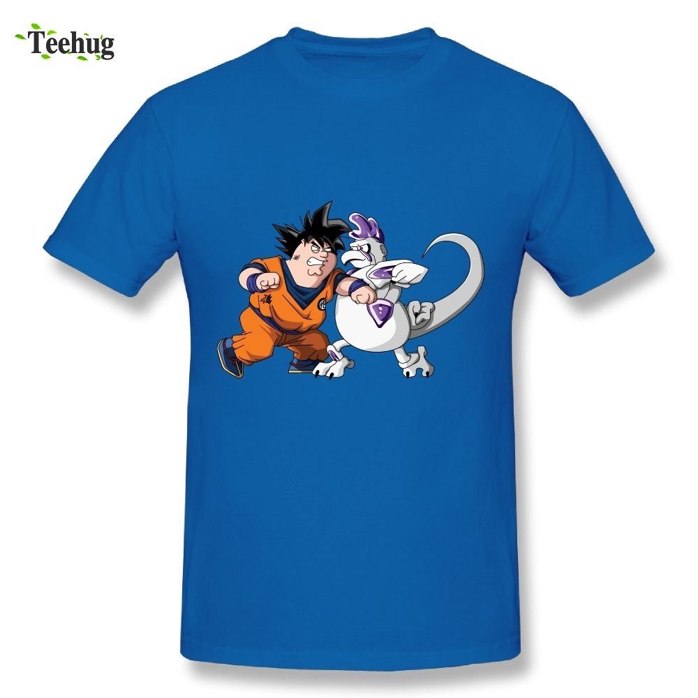 Camiseta de algodón puro de Goku Dragon Ball de cuello puro Camisetas con diseño de cuello Camiseta de algodón puro de Goku Dragon Ball de cuello puro Camisetas con diseño de cuello
