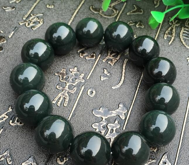 mens jade bead bracelet