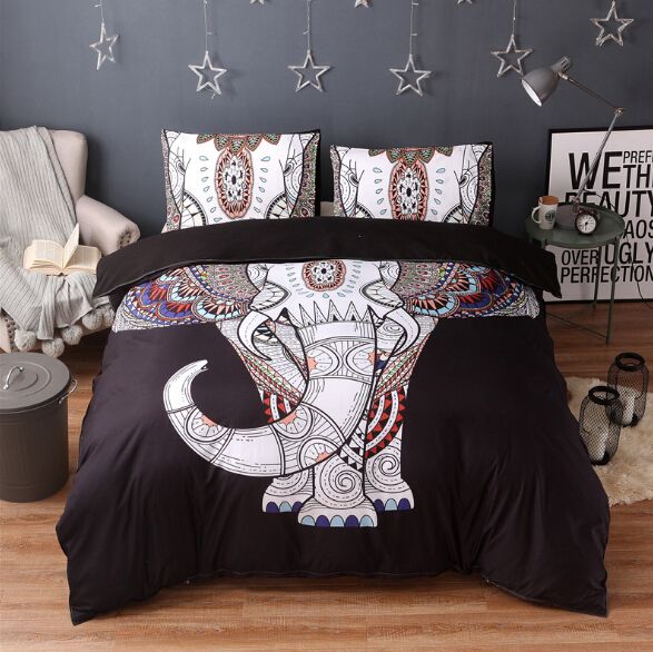 Duvet Cover Set Bedding Cover Elephant Lion Horse Printing Bedding