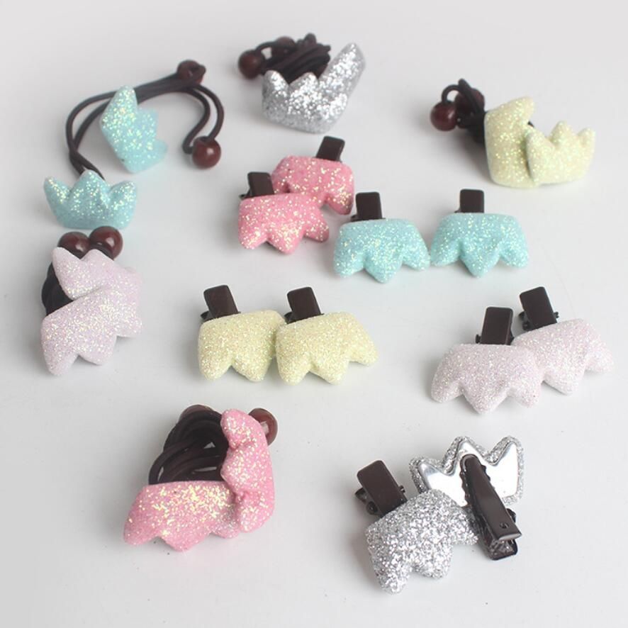 Baby Girl Kids Hair Accessories Mini Bling Glitter Crown Girl Hair