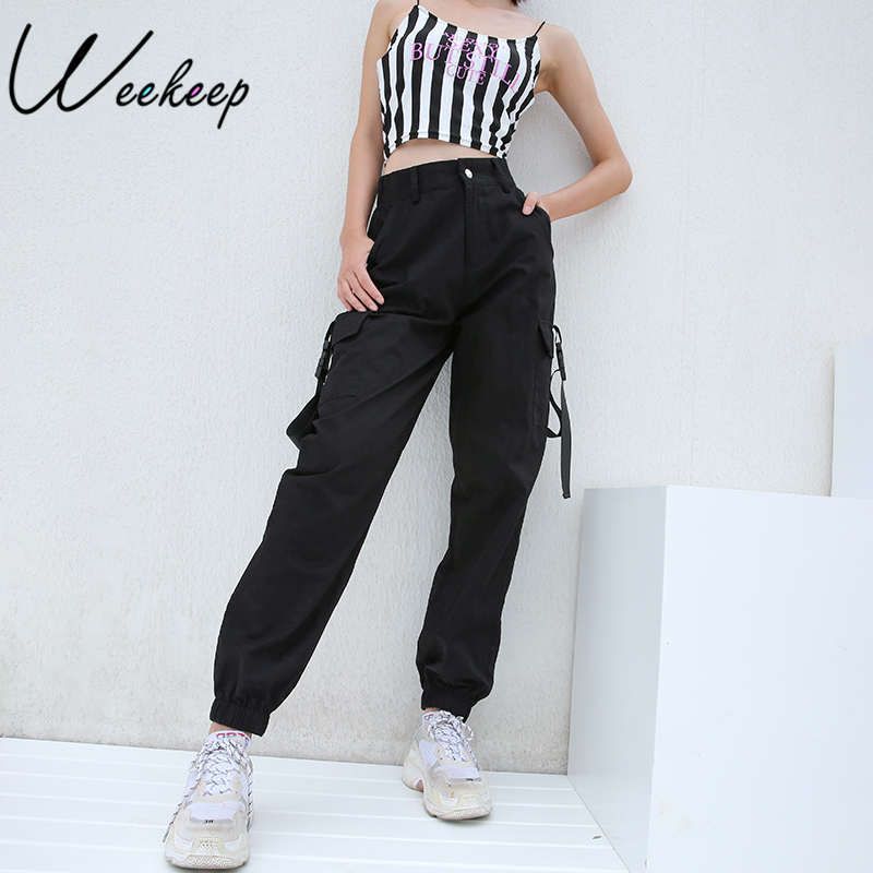 Acquistare Pantaloni Cargo Neri A Vita Alta Pantaloni Laterali A Vita Donna  Streetwear Pantalon Femme Pantaloni Lunghi A Vita Libera Pantaloni Donna  D1892603 Economico | Consegna Veloce E Qualità | DHgate Italy